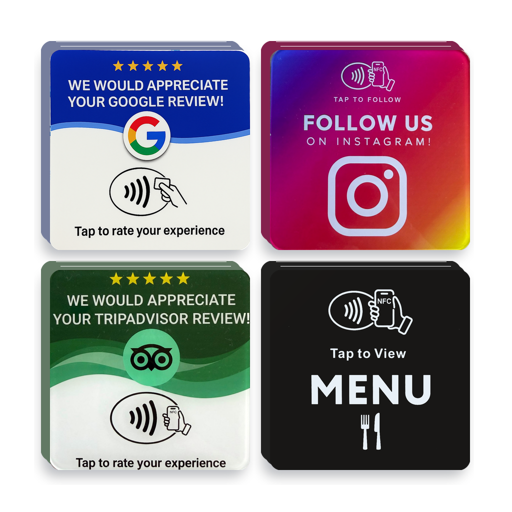 Mix bundle of 60 square NFC cards, 15 of each kind