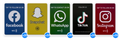 Social media NFC card bundle, 20 of each design, 100 cards total
