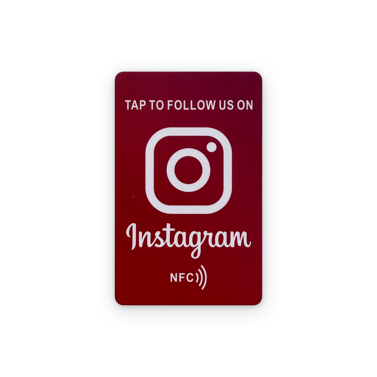 Instagram NFC card, tap to follow us on Instagram, with 3M adhesive backing